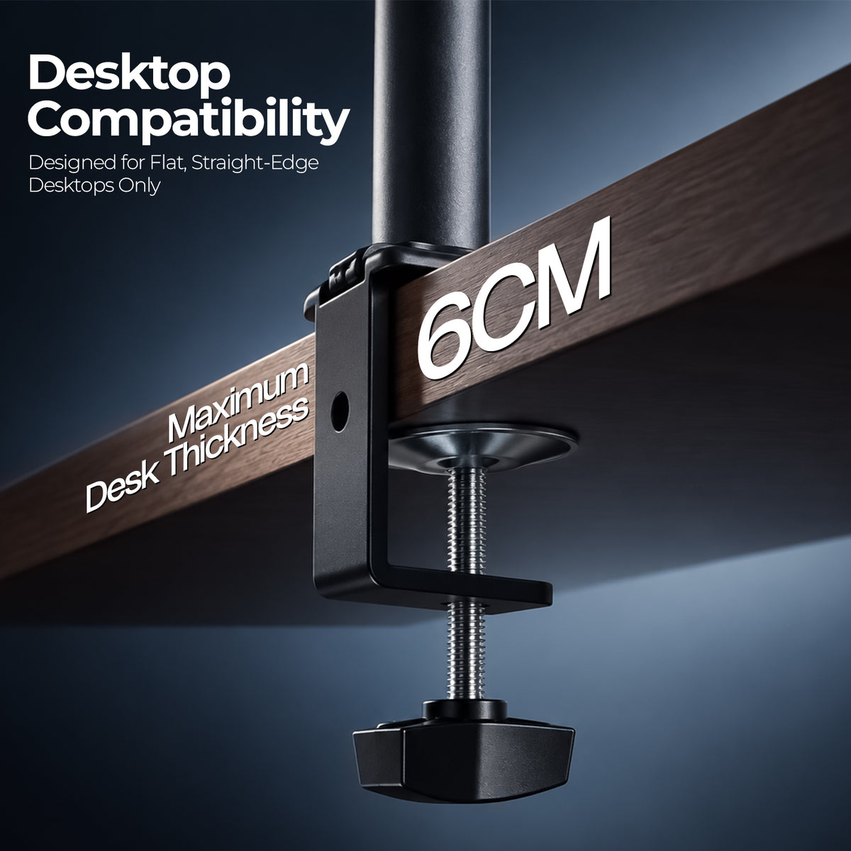 MS12 Monitor Arm, 17–32in, 2–10kg, VESA 75x75/100x100, Articulating Desk Mount