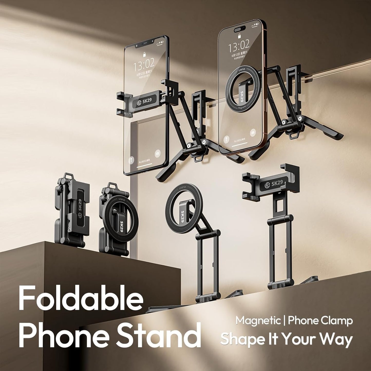 ULANZI SK29 Magnetic MagSafe Mini Tripod, 1/4” Arca Uka, iPhone 12–17