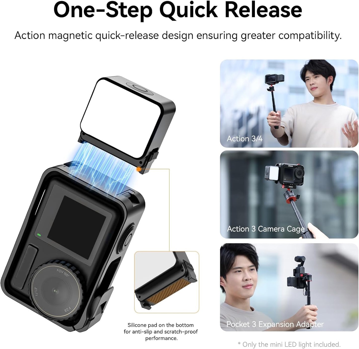 Ulanzi LM18 Mini LED Vlogging Light Magnetic Fill for DJI Osmo Action 3/4
