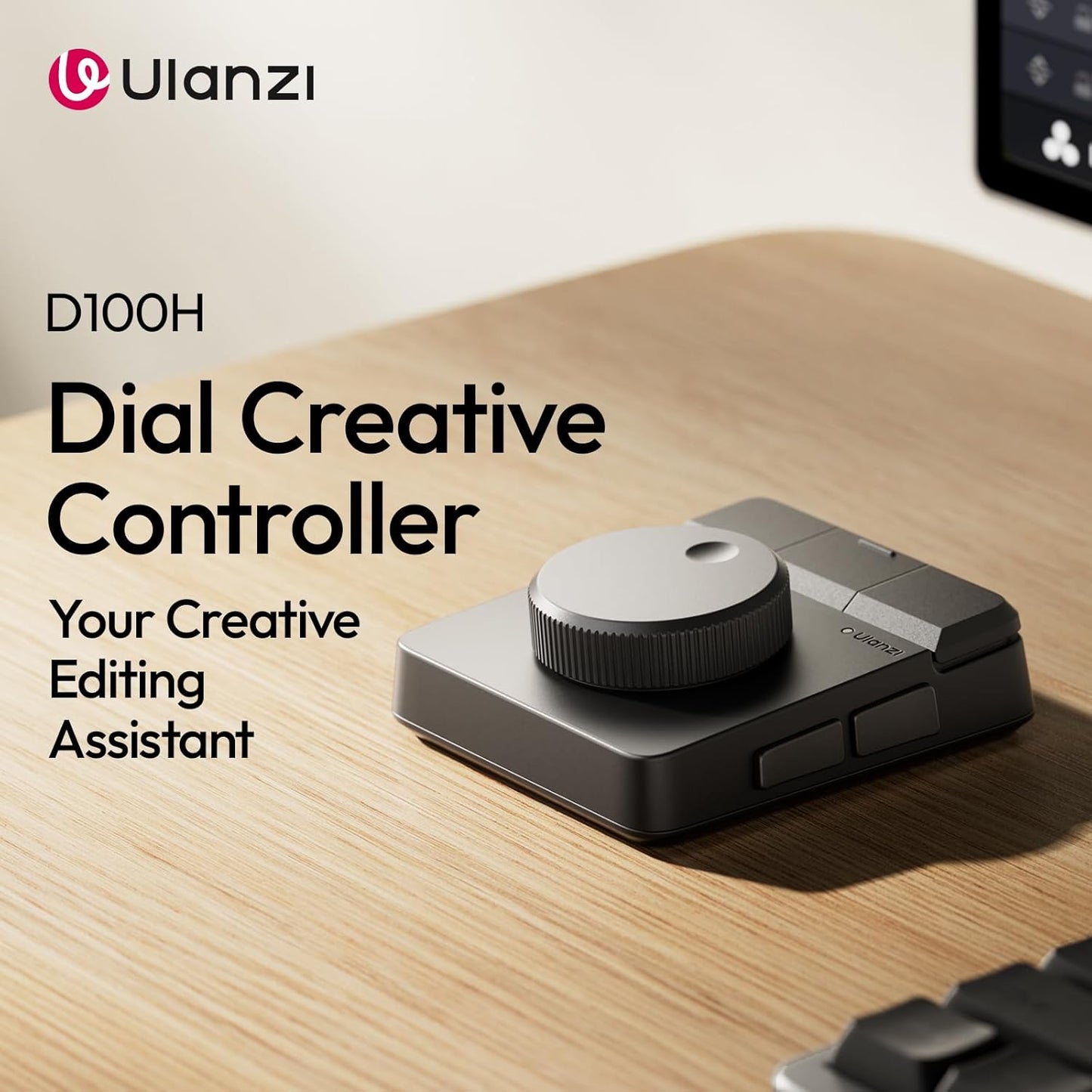 Ulanzi D100H Wireless Video Editing Keyboard with Dial for Mac/PC