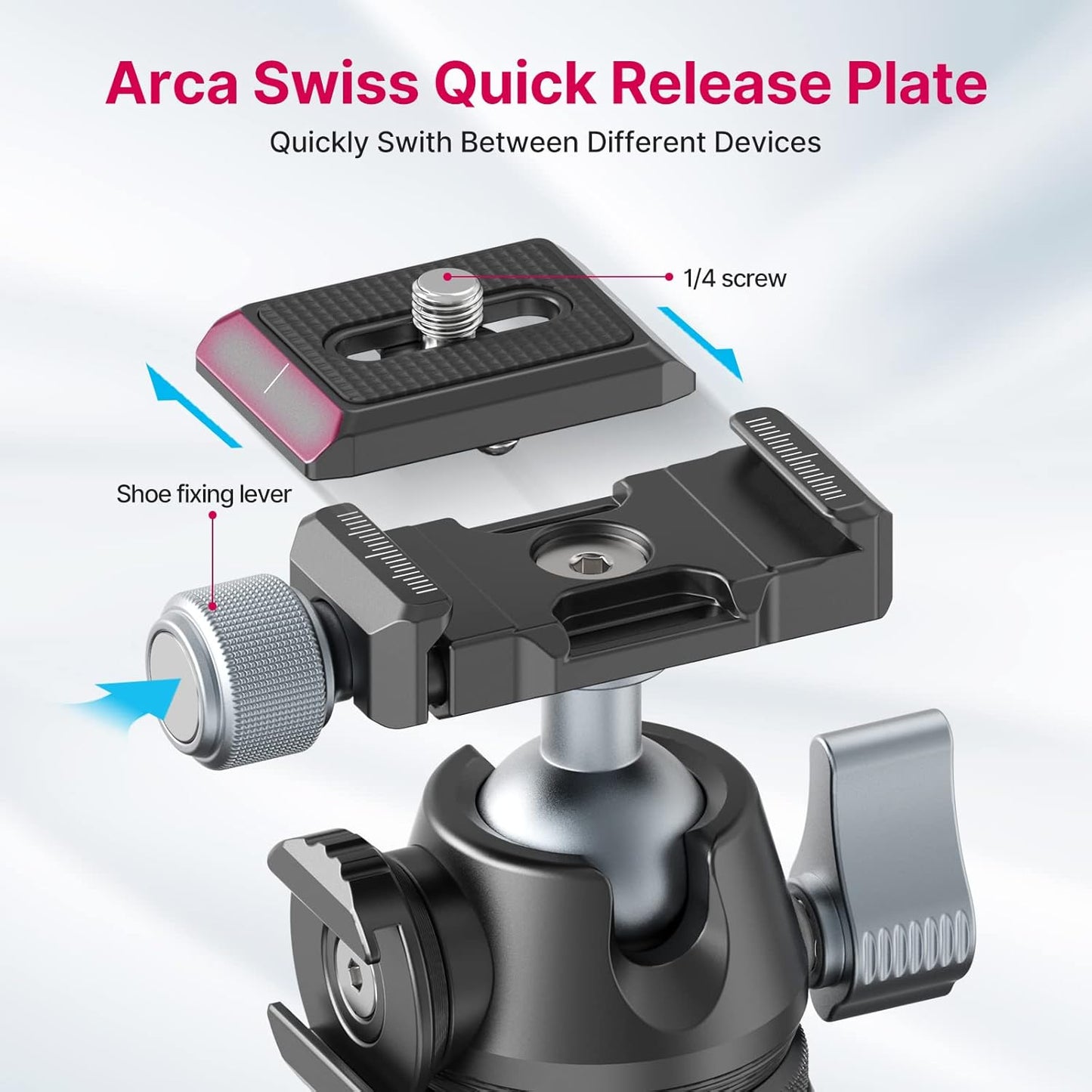 ULANZI MT-47 Mini Tripod, 360° Ball Head, Arca Plate, DSLR/Vlog/Selfie Use
