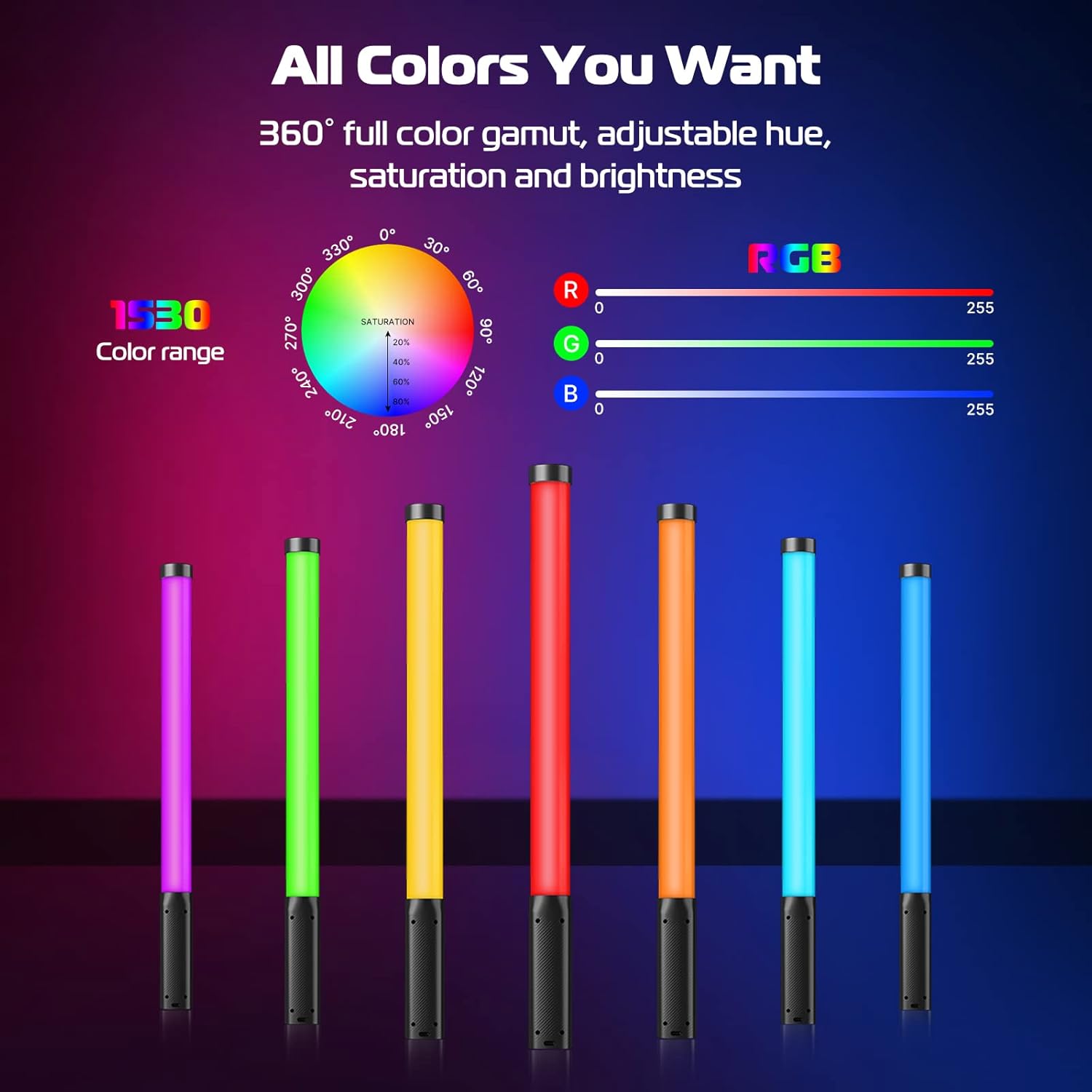 Performance Stick Light Stick Lights for Photography & Video | HIFFIN