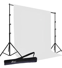 HIFFIN® Photography Accessories Backdrop Photo Light Studio Muslin Background Stand Backdrop Support System Kit (Stand with Curtain, White)
