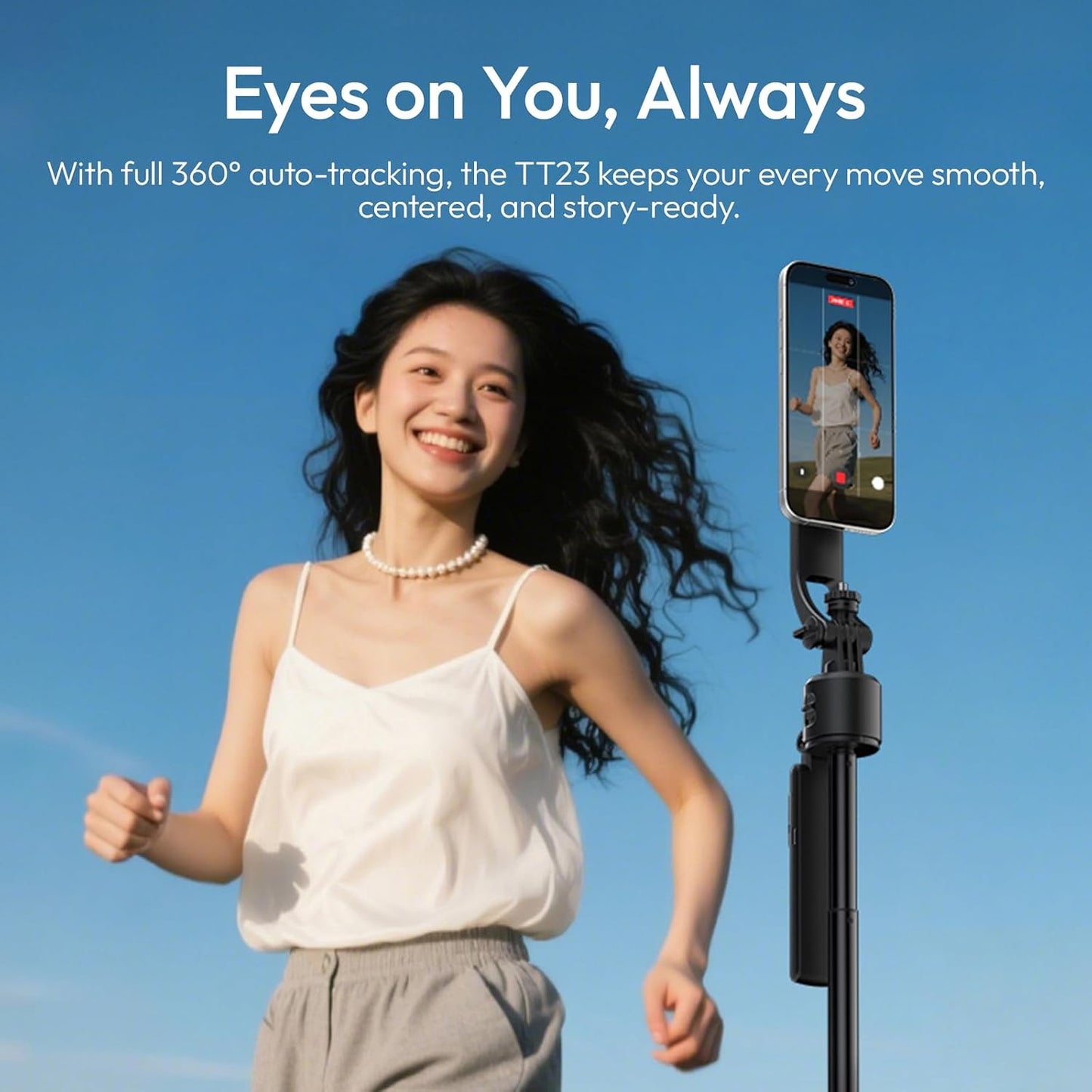 ULANZI TT23M Magnetic AI Auto Tracking Tripod, 360° Face Tracking Selfie Stick