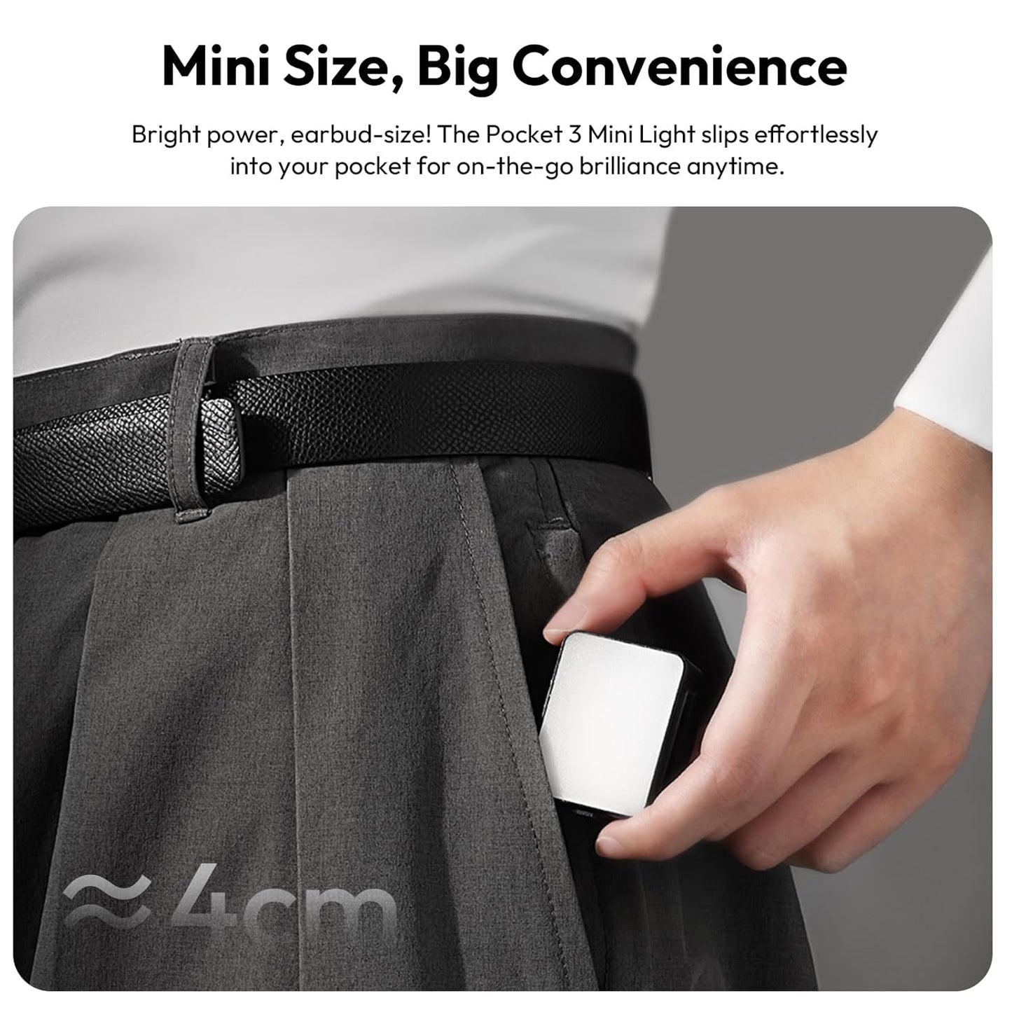 ULANZI LM001 Magnetic Mini Light for DJI Osmo Pocket 3, 2W USB-C, 500mAh, 5800K, CRI≥95, IPX4, 3-Level Brightness