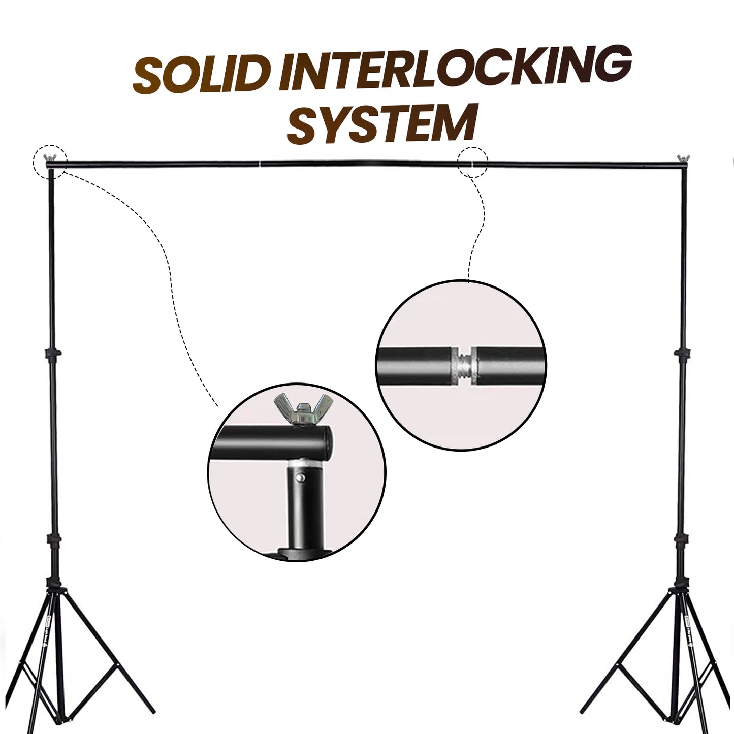 HIFFIN Studio Background Support Kit for Backdrop Photography and Videography (14ft X 10ft) | Portable and Foldable Stand Kit with Carry Bag