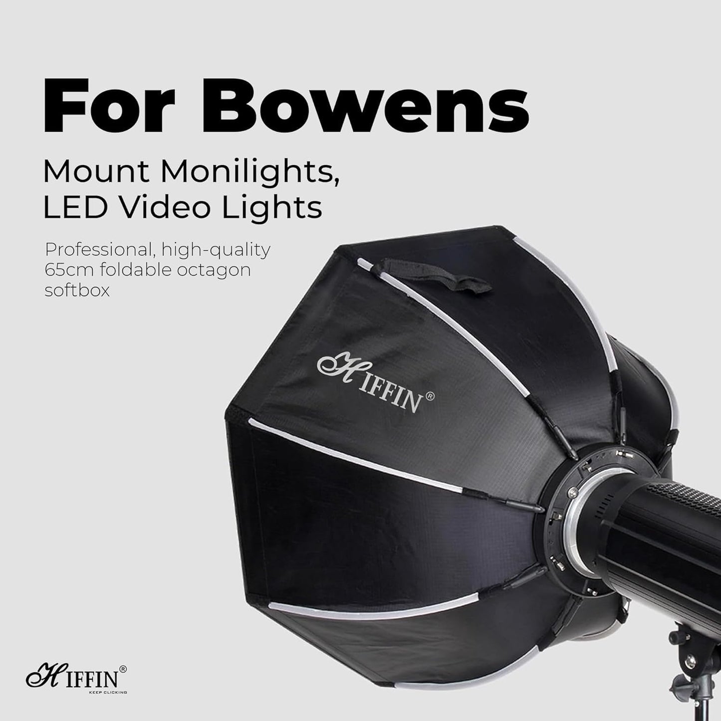 Bowens Mount 65cm/90cm Octagonal Softbox – Lightweight Portable Diffuser for LED Video Light
