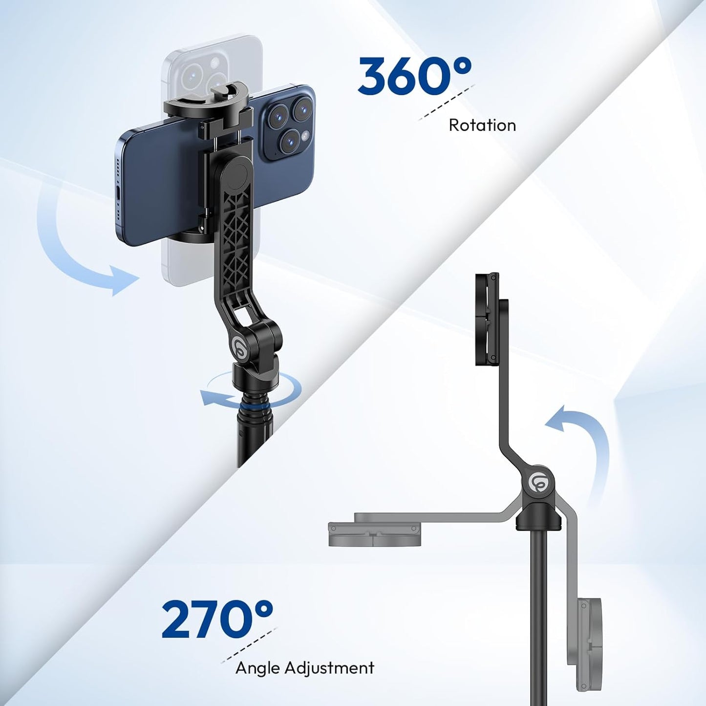 ULANZI TT88 Magnetic Tripod 57" Selfie Stick w/ Remote & Cold Shoes