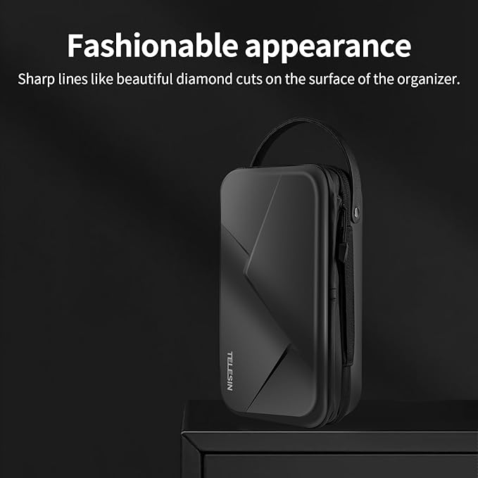 TELESIN Large Carrying Case for GoPro, DJI Osmo, Insta360, Hard Protective Travel Bag