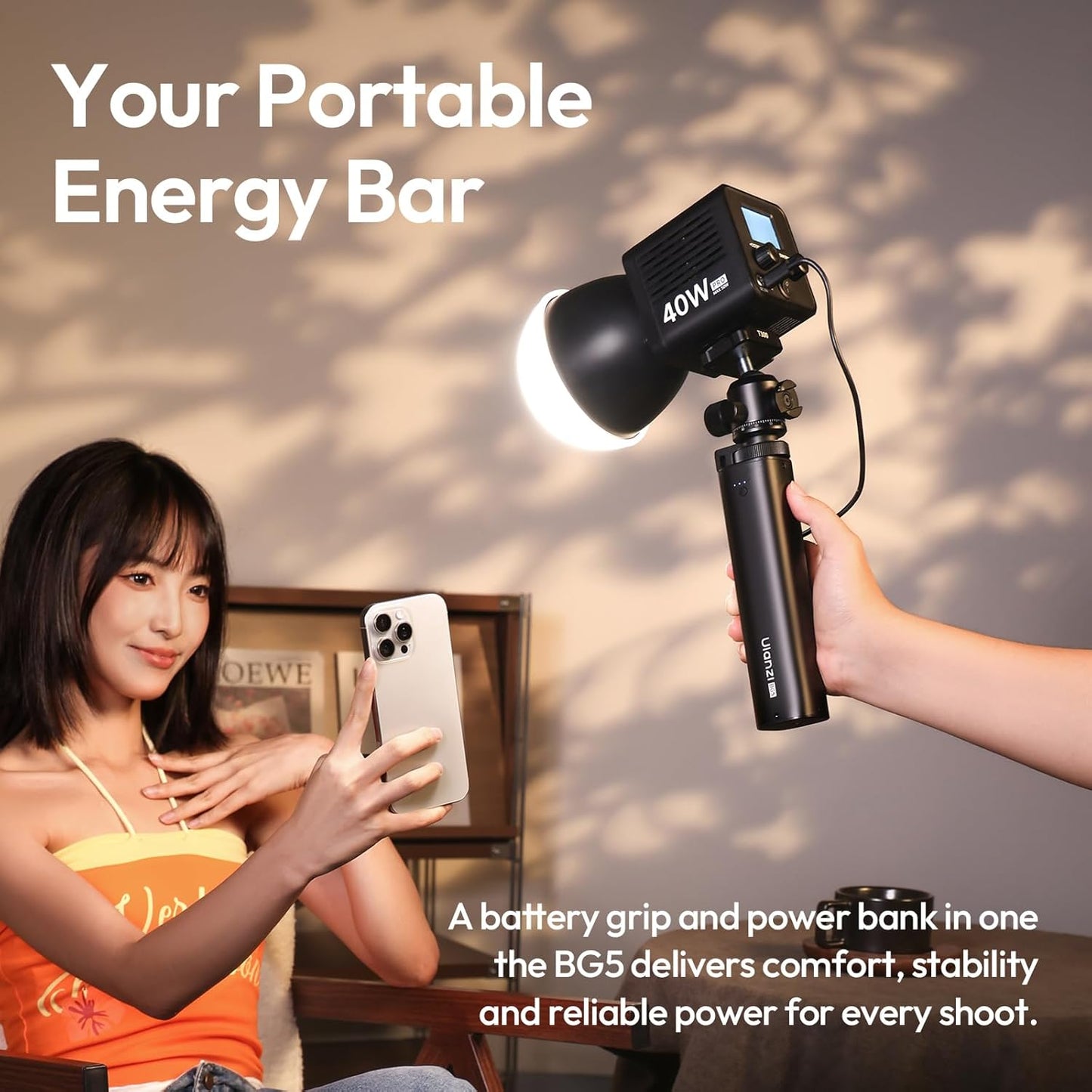 ULANZI BG5 Handheld 92.16Wh Battery Grip & 100W PD Power Bank for Sony/Canon/Nikon/GoPro