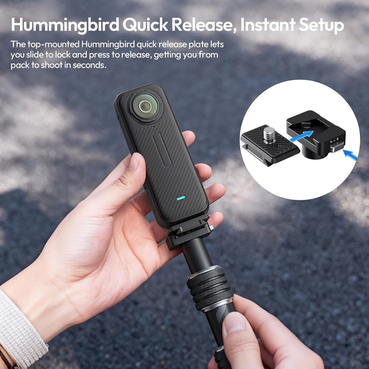 ULANZI VL03 40in Invisible Selfie Stick Motorcycle Bike Mount Kit