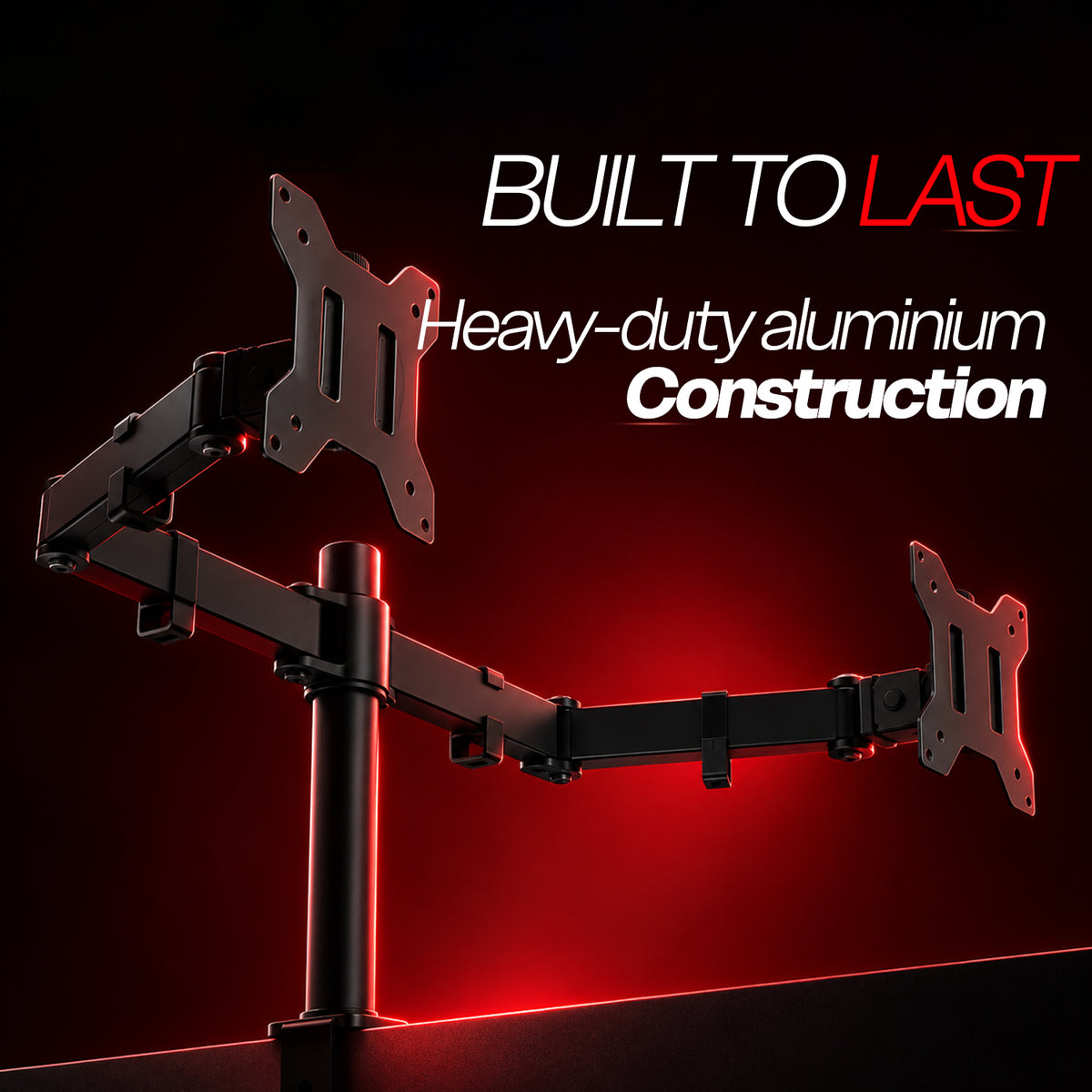 MS24 Dual Monitor Arm, 13–32in, Up to 10kg/22lbs, VESA 75x75/100x100, Desk Mount