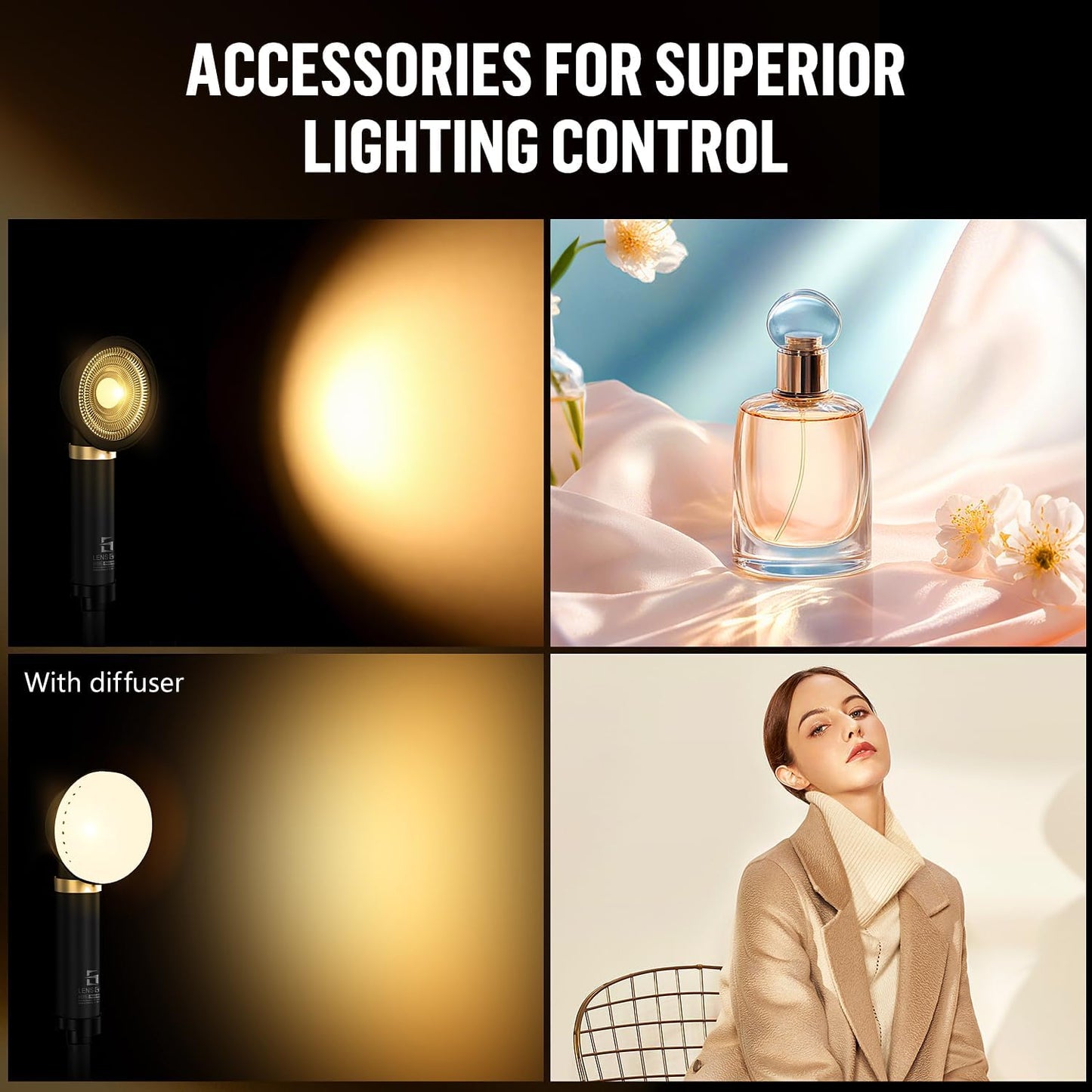 LENSGO 40SHB 40W Bi-Color Video Light, CRI96+, 8 Effects, Softbox, Rechargeable