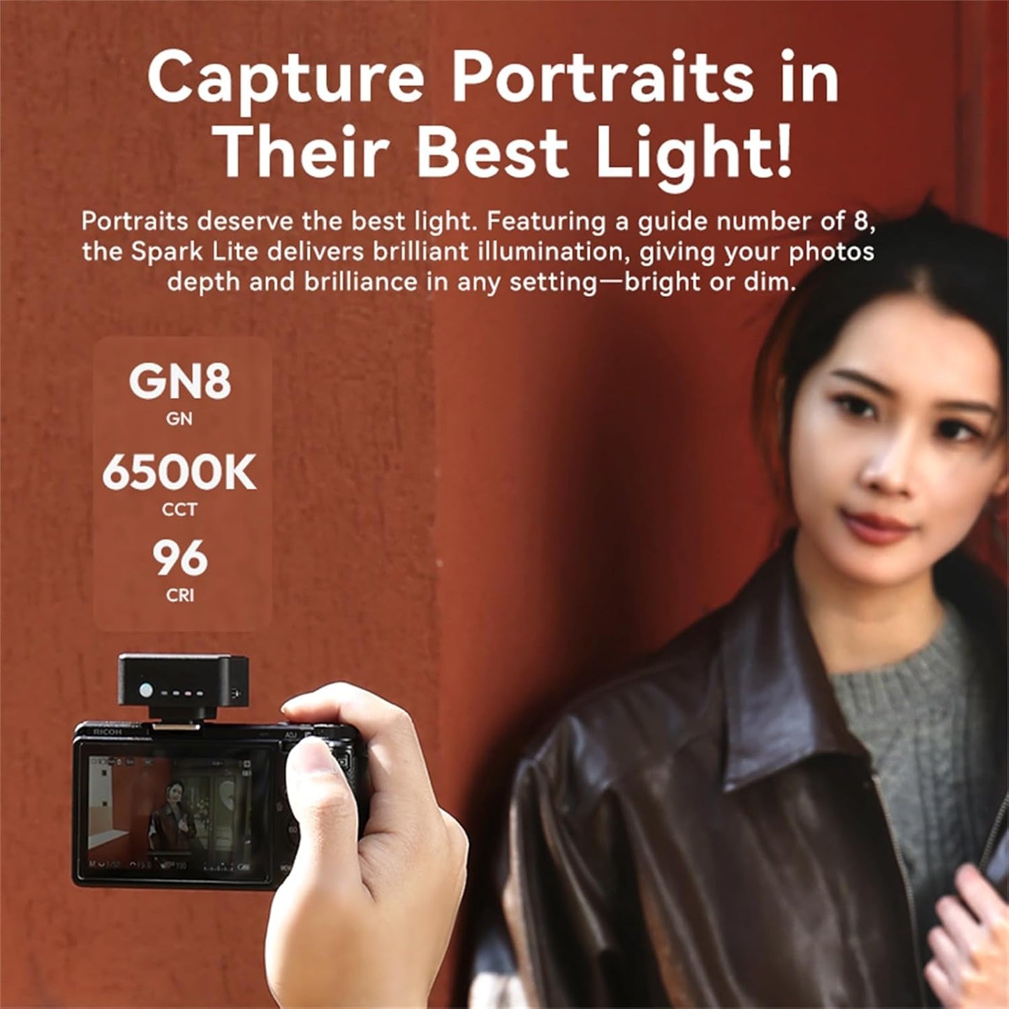 ULANZI SL01 Mini Flash GN8 6500K, 4-Level Speedlite for DSLR Cameras