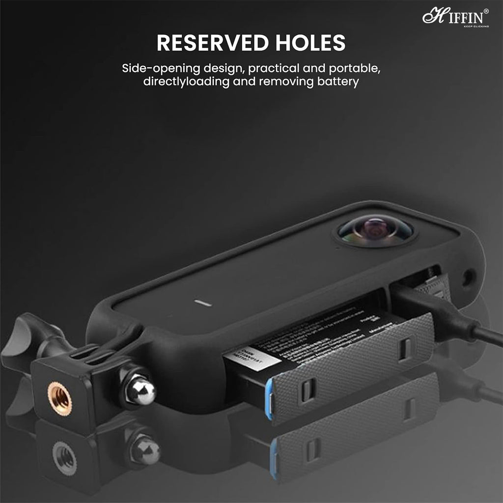 Hiffin Insta 360 ONE X3 Action Camera Plastic Case Protective Frame with 1/4 Thread for Enhanced Camera Mounting and Compatibility
