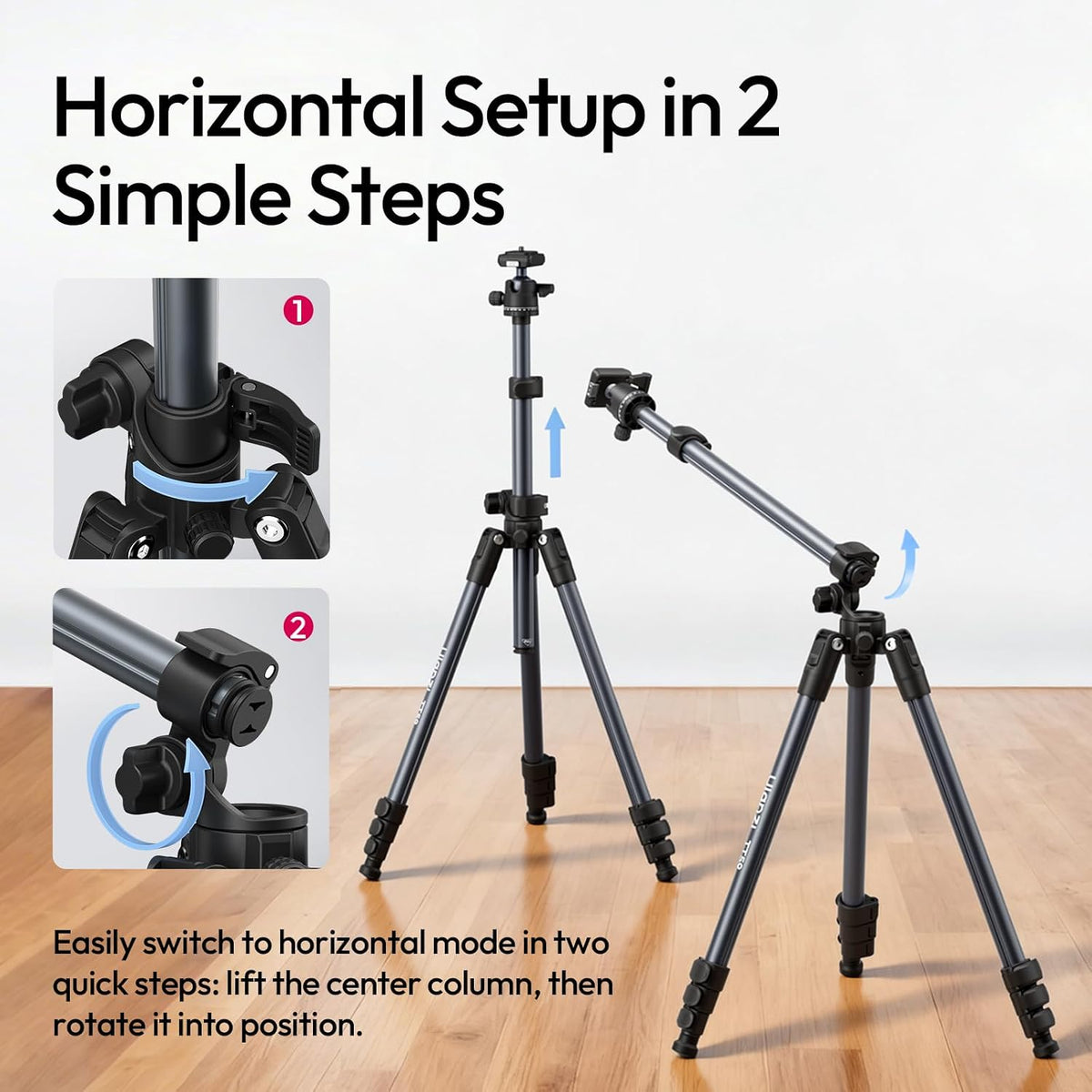ULANZI TT59 Horizontal Overhead Tripod, 68.9" Foldable, Uka Quick Release Ball Head