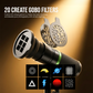 G-Flash PRO RGB 30W LED Video Light 5000mAh USB-C CRI95+ 4 Colors Fan Portable