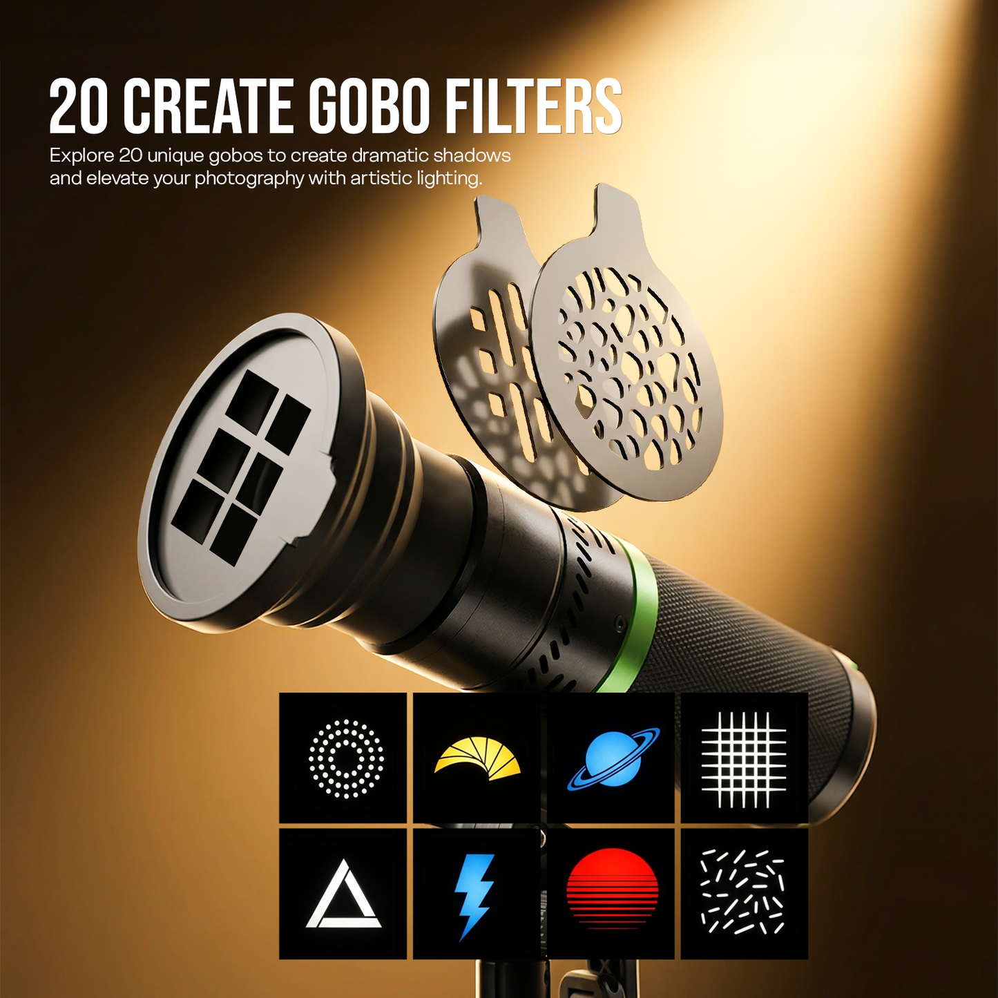 G-Flash PRO RGB 30W LED Video Light 5000mAh USB-C CRI95+ 4 Colors Fan Portable