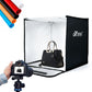 HIFFIN 40X40CM Portable Light Tent with Magnet LED Strips and Background White, Black, Light Yellow
