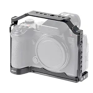 HIFFIN S5II Hersmay Aluminium Camera Cage for LUMIX S5 II / S5 IIX Mirrorless Camera, Built-in Cold Shoe & NATO Rail, Quick Release Plate for Arca Swiss
