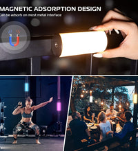 ULANZI Handheld Light Wand, 360° RGB LED Video Light, 2000mAh Rechargeable Mini Light Stick, 2500-9000K Dimmable Camera Light
