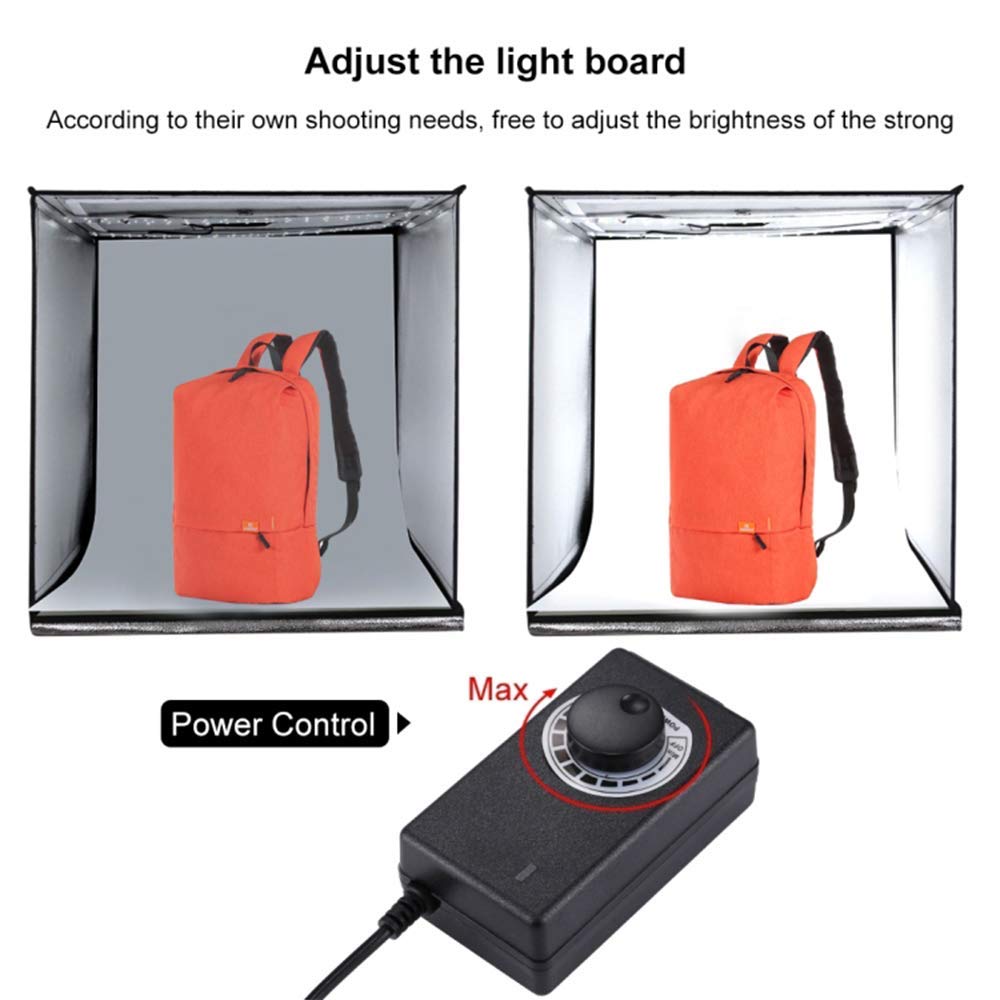 HIFFIN 60X60Cm Professional Photo Studio Portable Light Tent with Two Magnet Led Strips