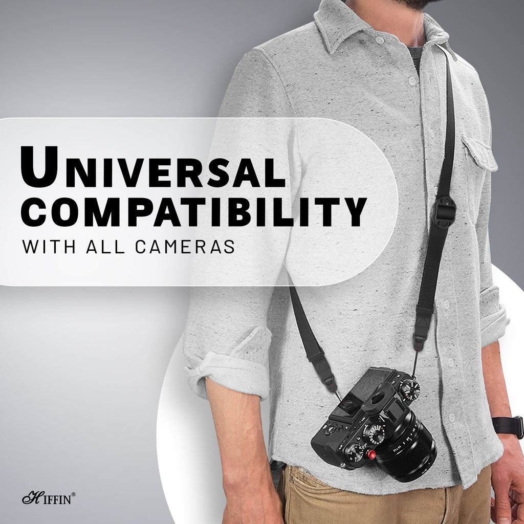 HIFFIN Slide Camera Neck Strap Comfortable Camera Sling Strap for DSLR SLR Camera