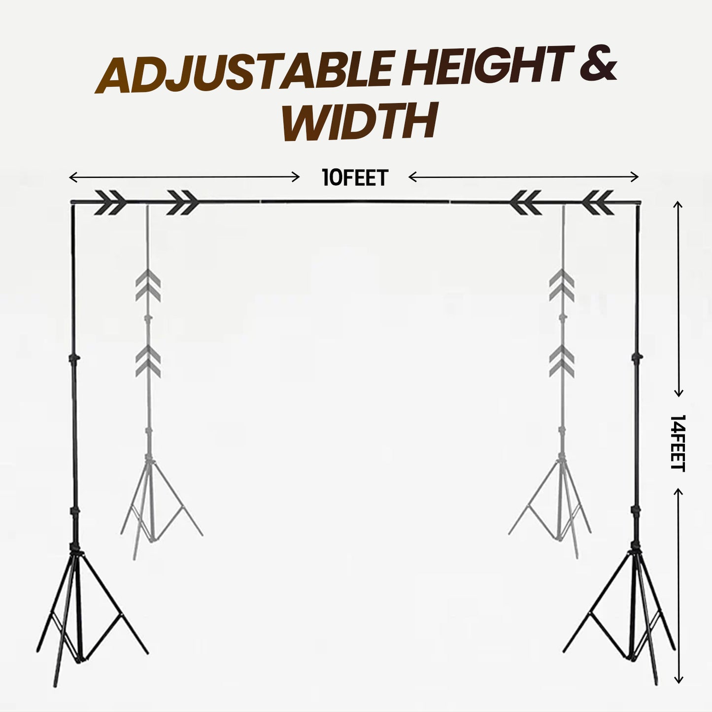 HIFFIN Studio Background Support Kit for Backdrop Photography and Videography (14ft X 10ft) | Portable and Foldable Stand Kit with Carry Bag