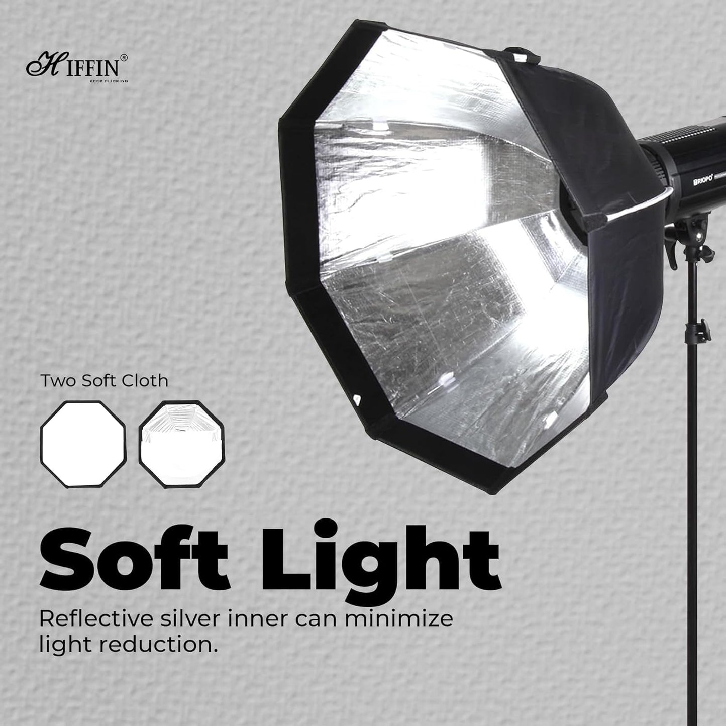 Bowens Mount 65cm/90cm Octagonal Softbox – Lightweight Portable Diffuser for LED Video Light