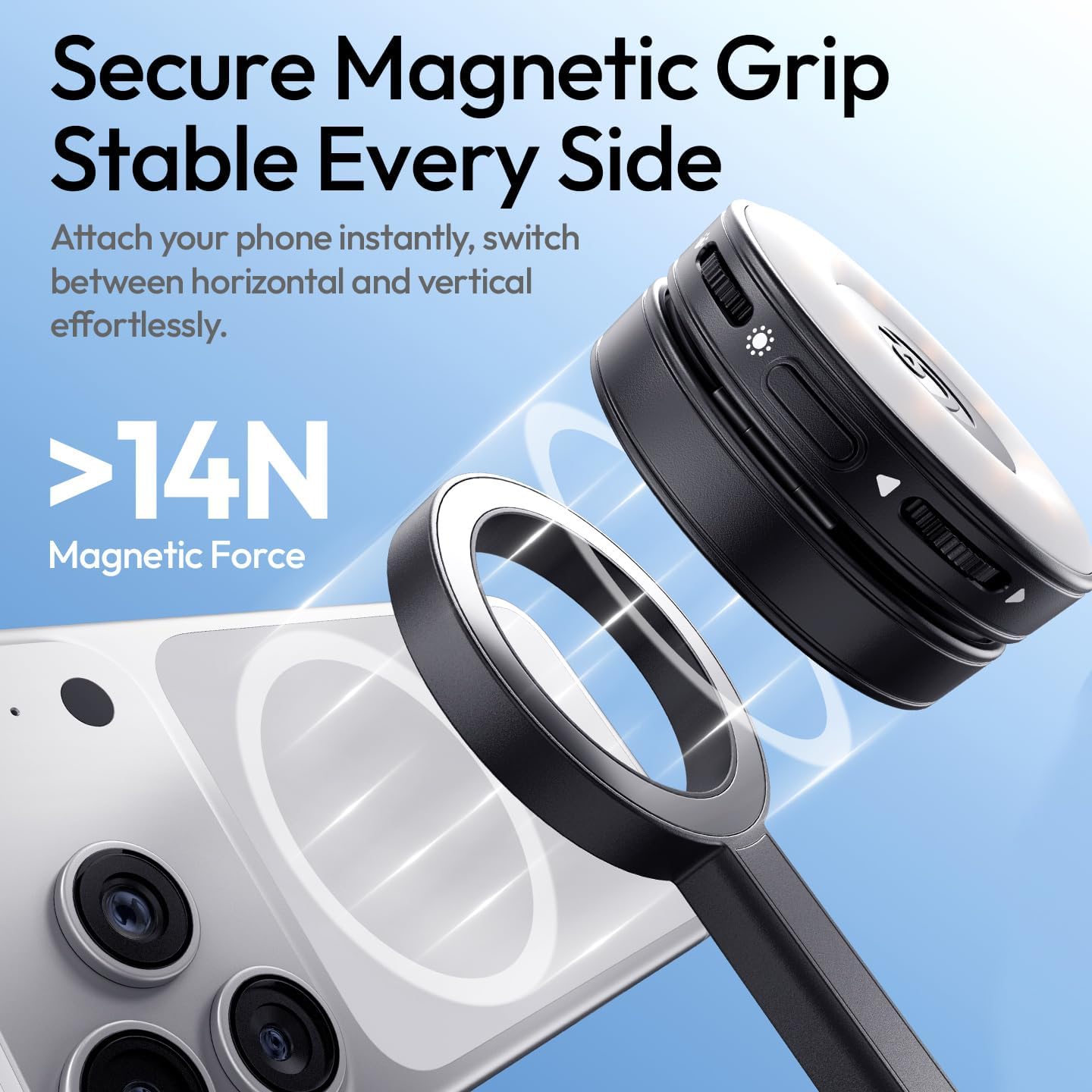 ULANZI SK-21,  71'' Magnetic Selfie Stick Tripod w Remote, Auto Open
