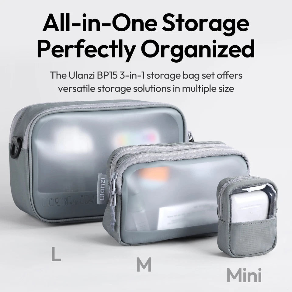 Ulanzi BP15 SeeClear Tech Pouch Transparent Storage Bag 3-in-1 set Organizer