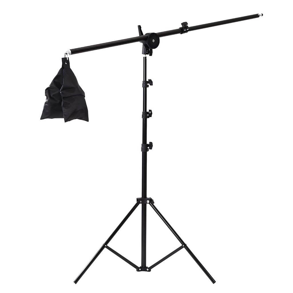 HIFFIN Photo Studio 9 FT Light Stand with 4.5 FT Boom Arm and Empty Sandbag for Supporting Softbox Lighting Photography Tripod with Carry Bag