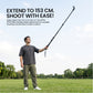 ZP001 5Ft Extendable Selfie Stick, 153cm 5-Section Monopod, 1/4" Screw & Shoe Mount, Mobile/GoPro Holder, Black