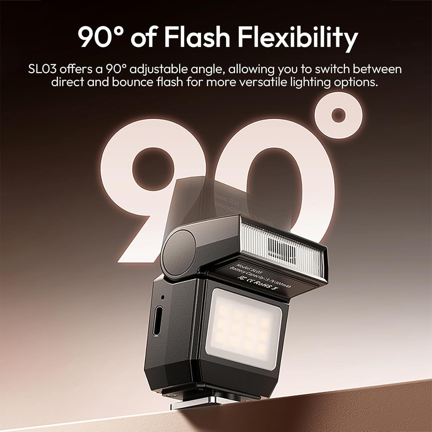 ULANZI SL03 Mini Camera Flash GN8 6500K 90° Light Compatible Sony Canon Nikon Fuji