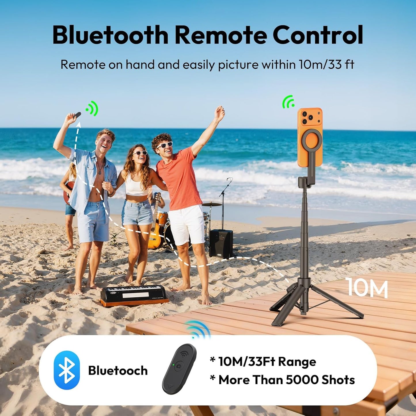 ULANZI SK26 Magnetic 44.5'' MagSafe Tripod/Selfie Stick w Remote iPhone 17 Pro & All