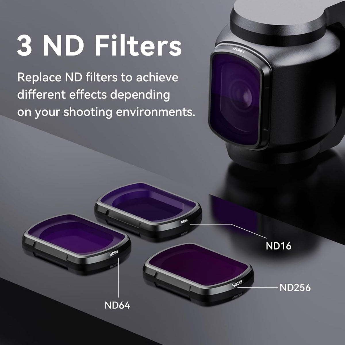 ULANZI PK-03 ND Filter Set for DJI Osmo Pocket 3 ND16/64/256 Magnetic