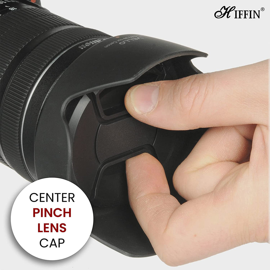 HIFFIN® 55MM Snap-On Front Lens Cap/Cover for Canon, Nikon, Sony, Pentax All DSLR Lenses
