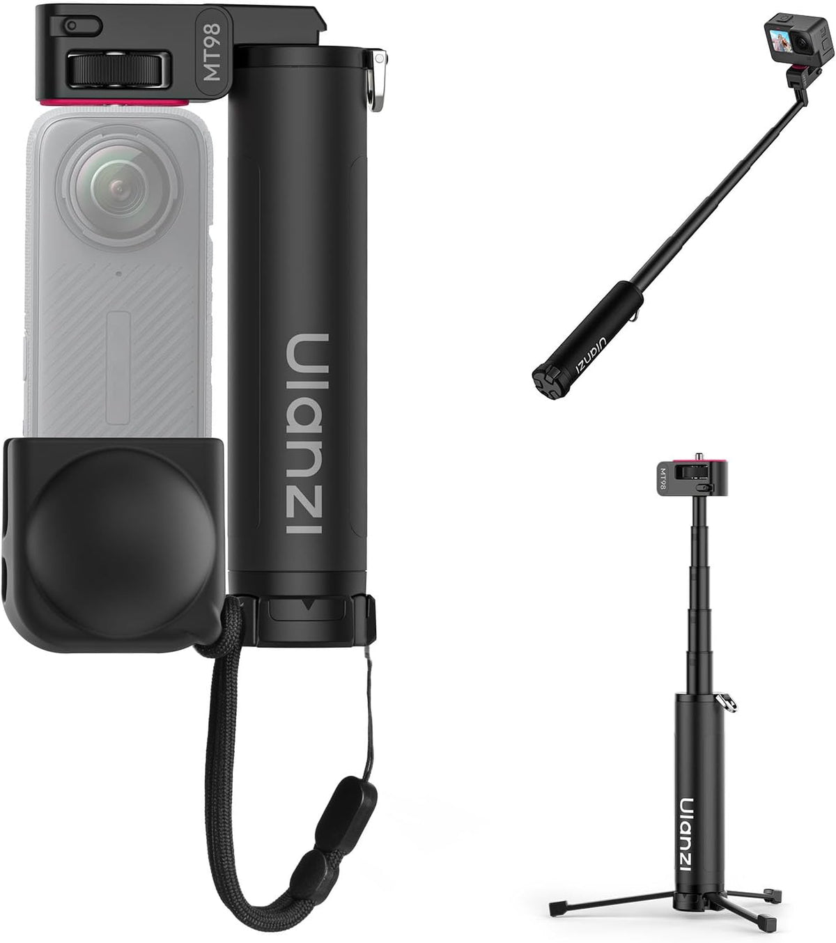 ULANZI MT-44 Extendable Vlog Tripod, Selfie Stick & 360° Ball Head for Phone & Camera