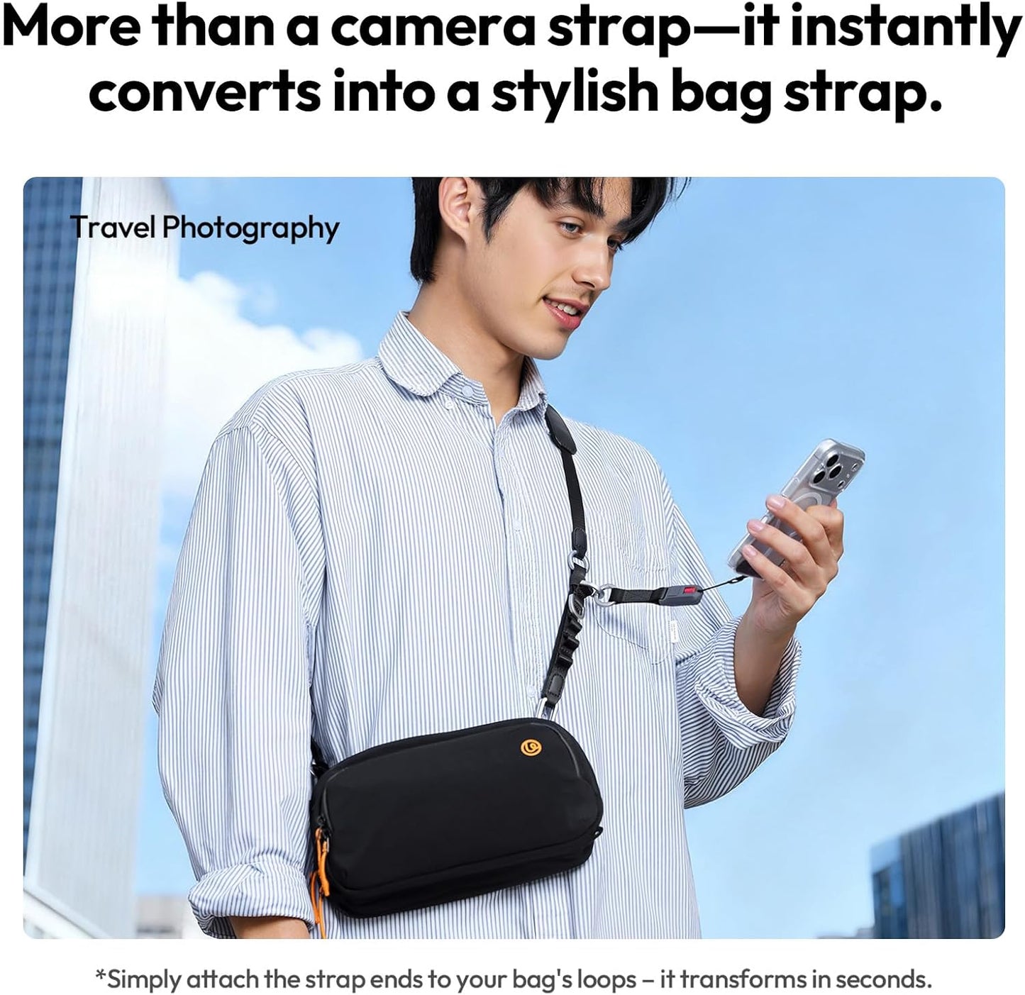 ULANZI YF01 Camera Strap USB-C Cable, 3-in-1 Quick Release, 51-59"