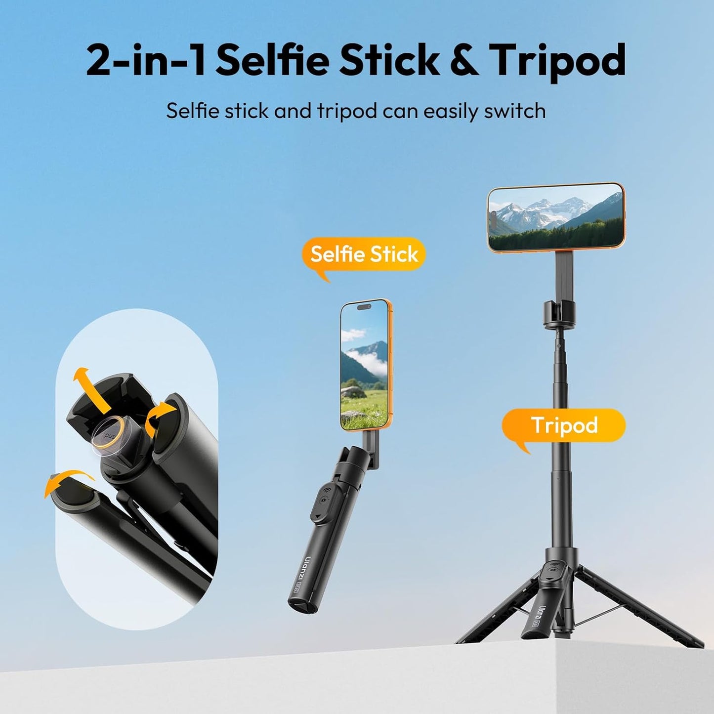 ULANZI SK26 Magnetic 44.5'' MagSafe Tripod/Selfie Stick w Remote iPhone 17 Pro & All