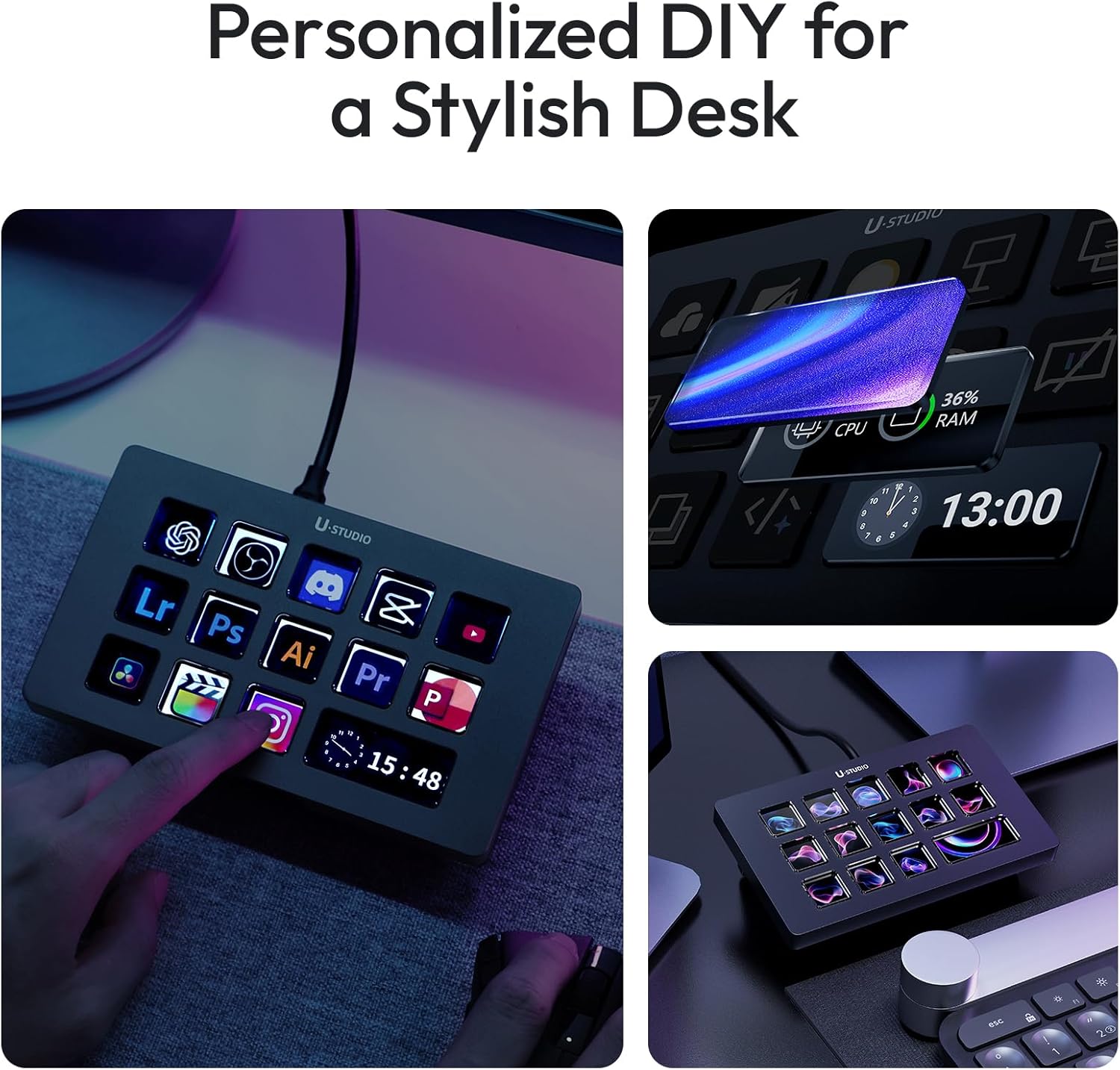 ULANZI D200H 7-in-1 Stream Controller Hub Keyboard w LCD