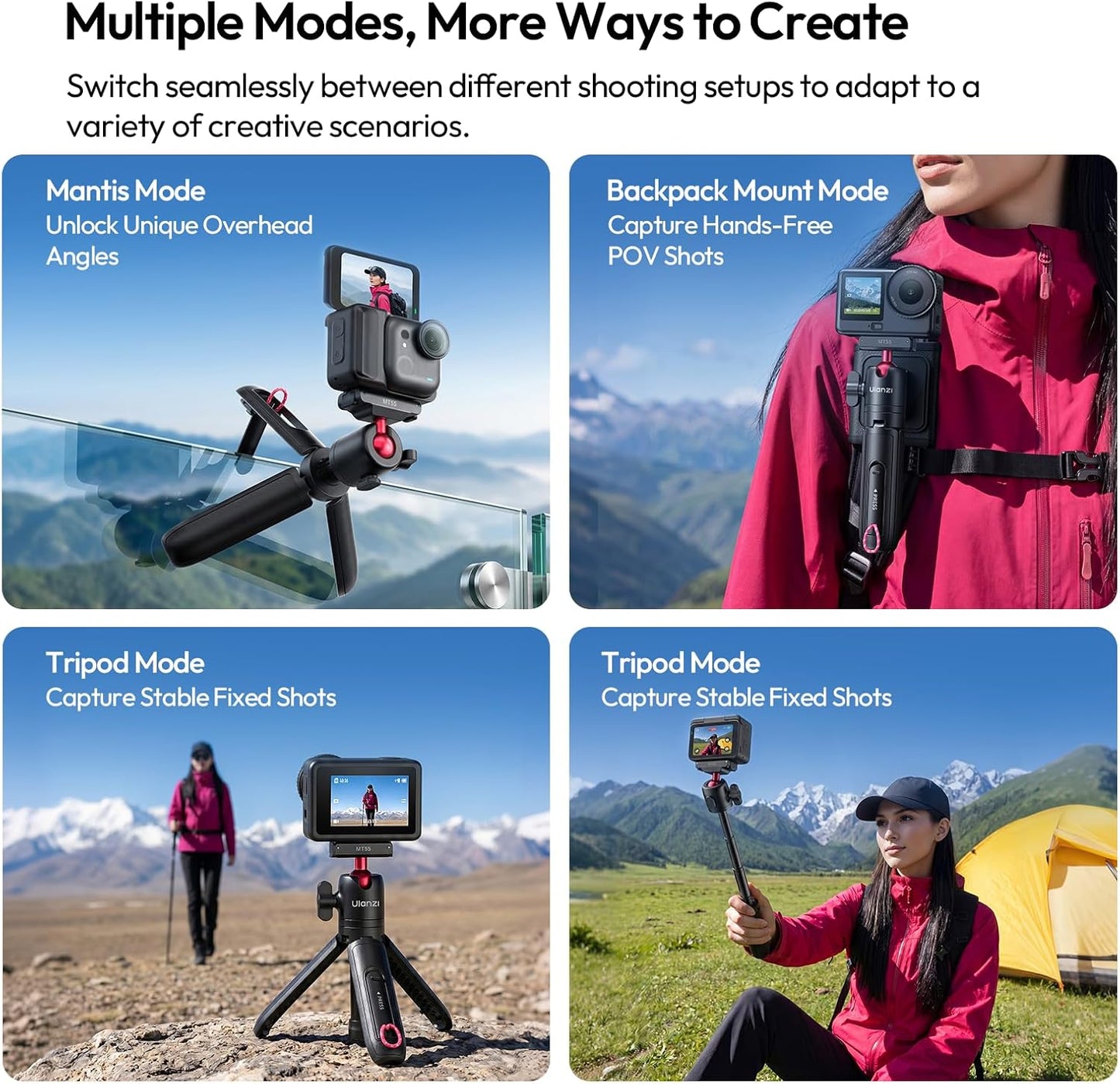 ULANZI MT55 Magnetic Mini Selfie Stick Tripod for Insta360 GO Ultra- Snapgo