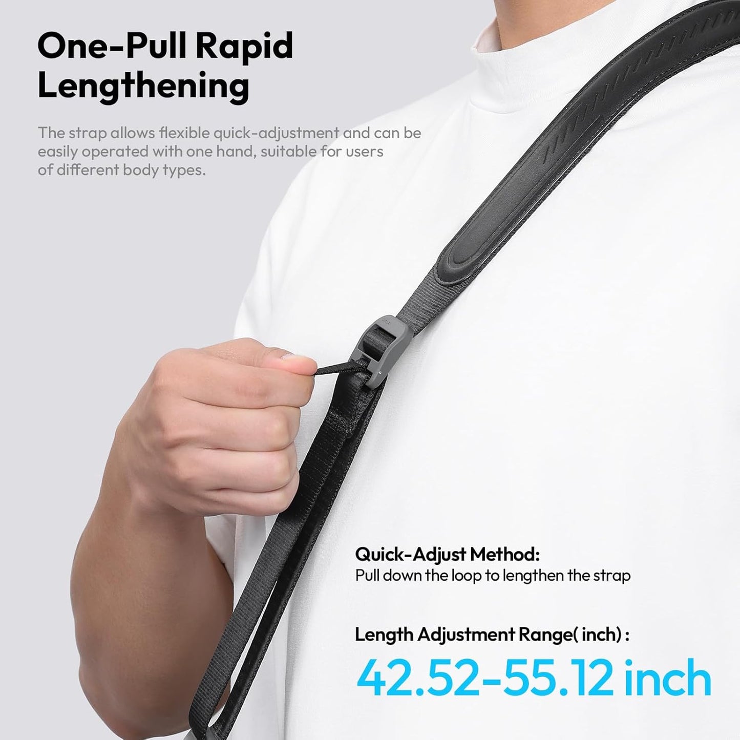 ULANZI CSS1 U-Snap Camera Strap 55in Quick Release DSLR Mirrorless Sling Belt B/G/S/Blue