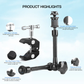 HIFFIN 11inch Adjustable Articulating Friction Magic Arm & Large Super Clamp for Camera Rig, LCD Monitor, LED Flash Lights (11 inch Magic arm+clamp set of 1)