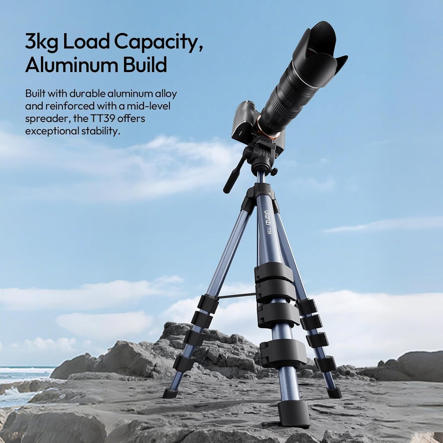 ULANZI TT39 Tripod 61" Vertical/Horizontal, Phone & DSLR, Adjustable