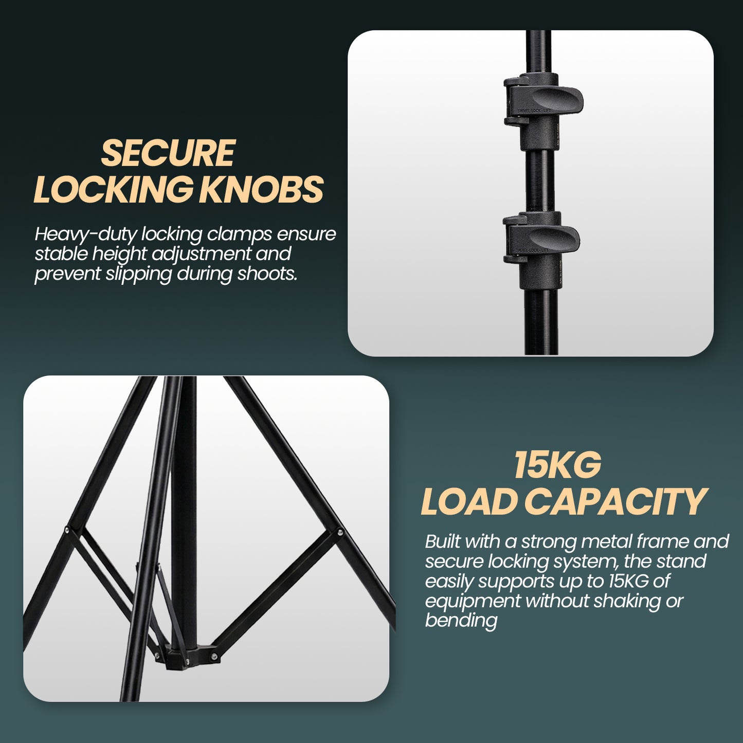 HIFFIN Studio Background Support Kit for Backdrop Photography and Videography (14ft X 10ft) | Portable and Foldable Stand Kit with Carry Bag