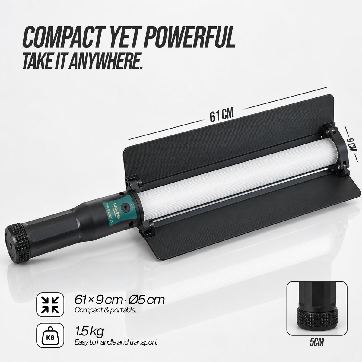 HFB-650 30W RGB Wand Light, 2700K-7500K, 3800 Lumens, 100% Dimming, 11 FX, App