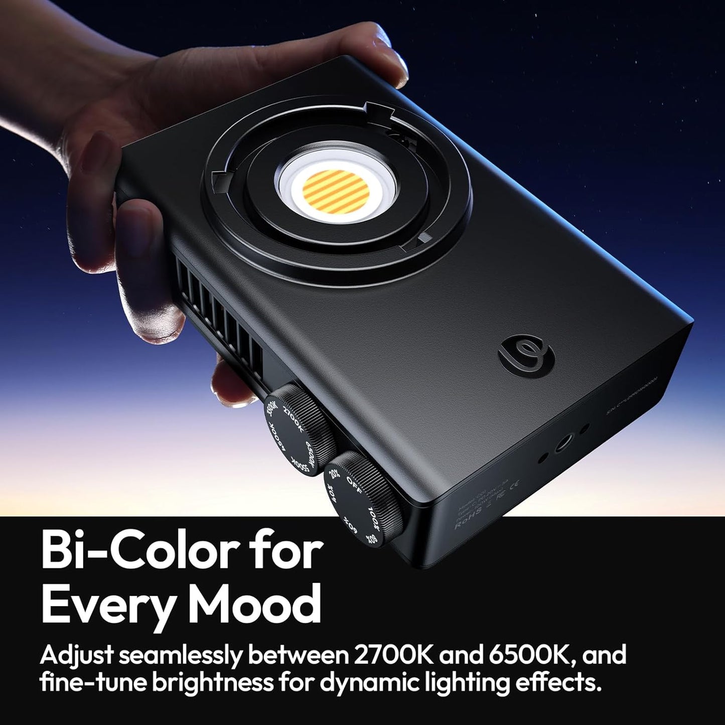 Ulanzi C01 100W COB Light, PD 3.0, 2700K-6500K, 14500Lx, CRI96+, Type-C, 343g