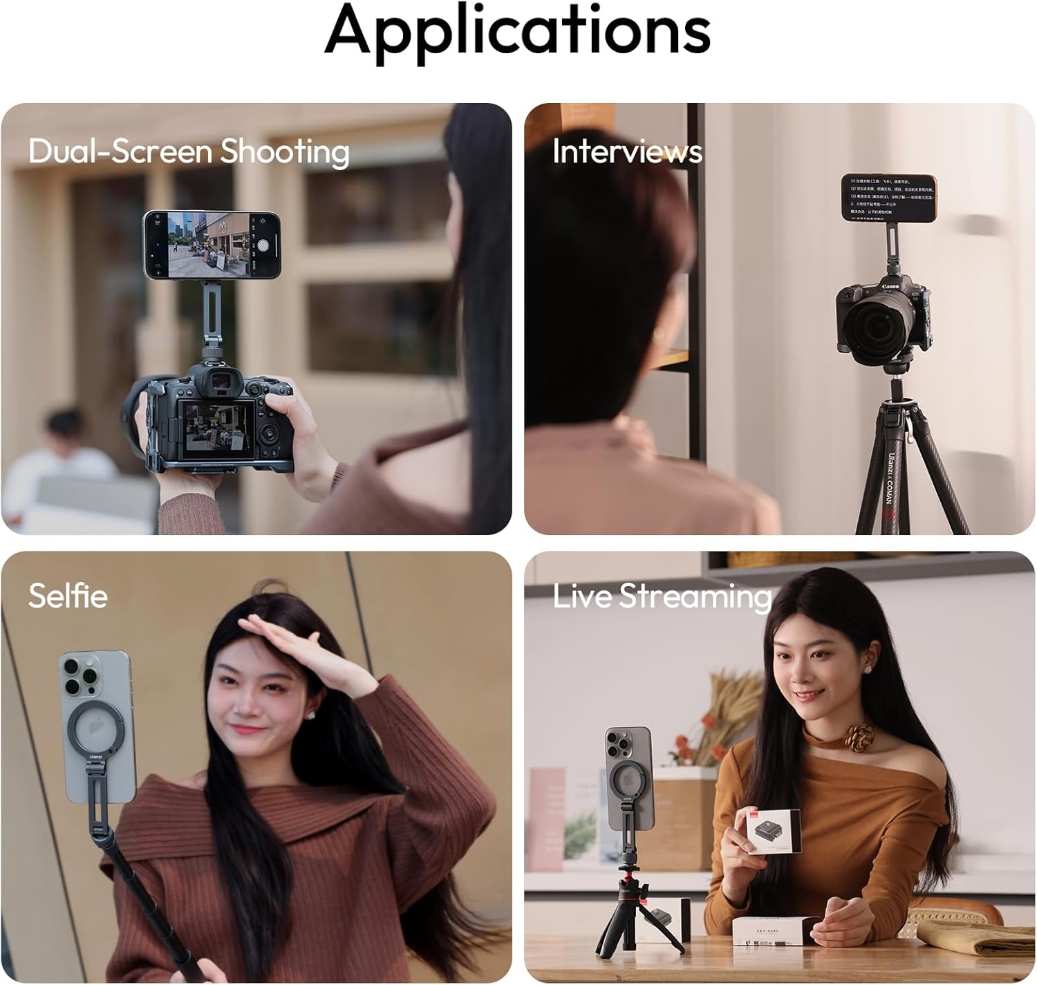 スマホアクセサリー MOMENT Tripodmount(MagSafe)+Ulanzi MT-08 Buy ULANZI MT-08 Extension Vlog Tripod Stand Handle Grip for