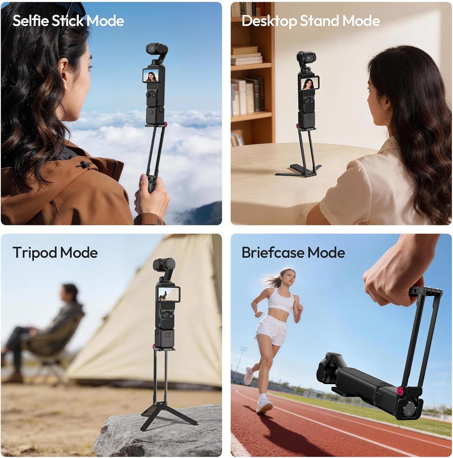 ULANZI MA66 Tripod for DJI Pocket 3/4, QR, Arca, Selfie Stick Stand